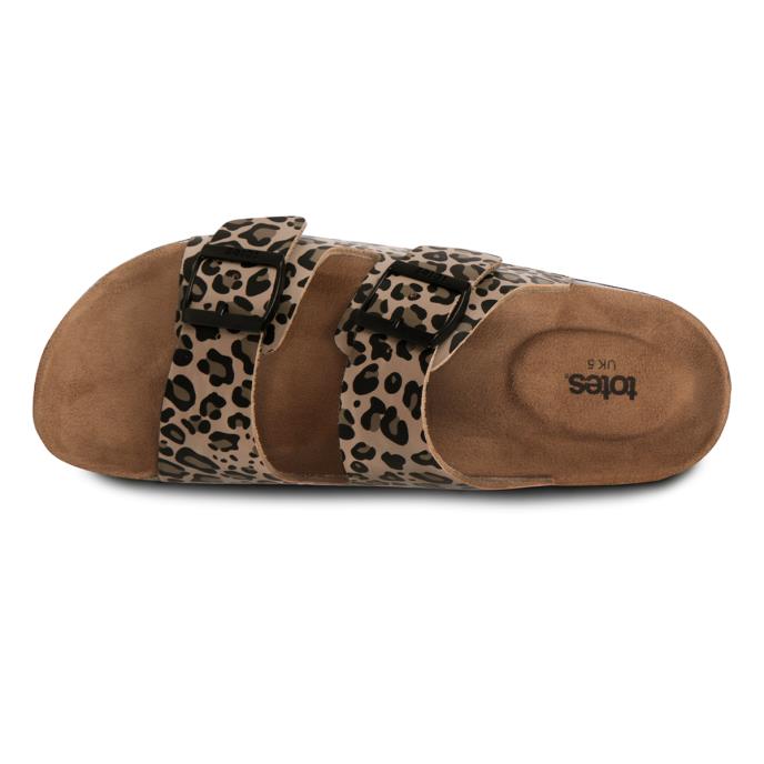 totes® Ladies PU Double Buckle Slider Animal Print Extra Image 3